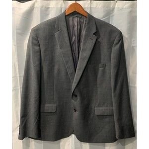 Lauren Ralph Lauren Wool Blend Button Front Men's 46S Grey Blazer
